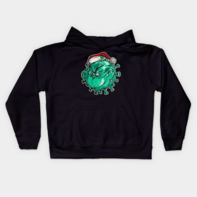 Merry Christmas from Coronavirus Kids Hoodie by ZlaGo